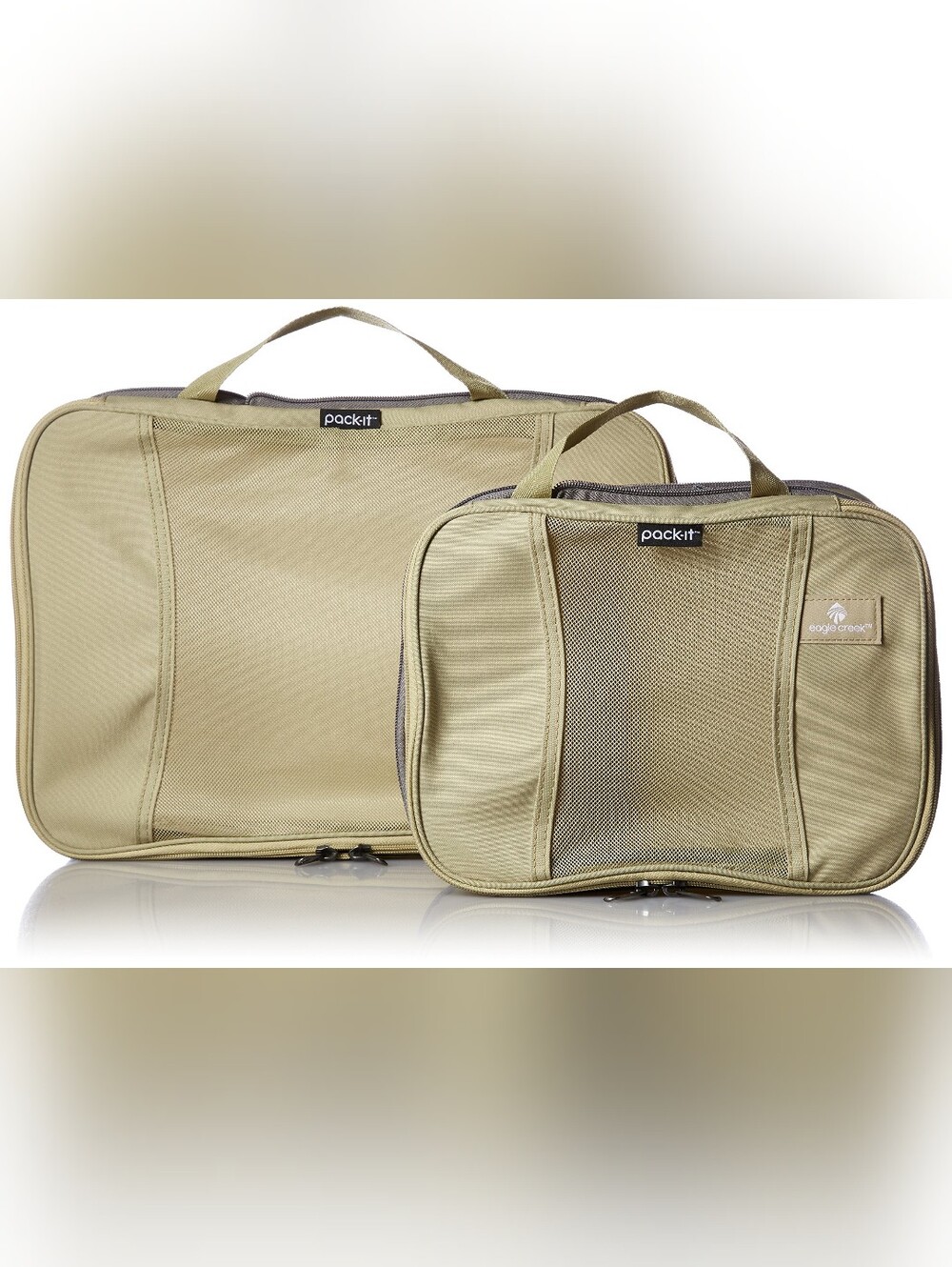 Eagle Creek Pack-It Original Compression Packing Cubes, Tan, Set of 2 (S, M)
